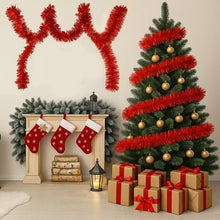 Load image into Gallery viewer, Movsou 1 Pcs 50 Feet Red Christmas Tinsel Garlands, Red Metallic Twist Garland Hanging Garland Ornaments, for Christmas Tree Party Supplies, Indoor and Outdoor Decoration