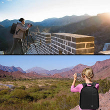 Load image into Gallery viewer, Movsou Camera Bag Nylon Camera Backpack Waterproof 13" X 11" X 5" for DSLR Cameras, Lens and Accessories Black Grey