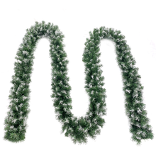 Load image into Gallery viewer, Silensys 18ft Christmas Garland with Battery Operated 50 LED Lights and Timer Snow Flocked Christmas Decorations Xmas Garland for Stairs Fireplaces Wall Door Xmas Garland