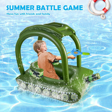 Load image into Gallery viewer, Funsmile Tank Pool Floats Inflatable Tank Pool Float with Canopy Kids Sunshade Tank Pool Floats Summer Fun Pool Beach Lake Game for kids