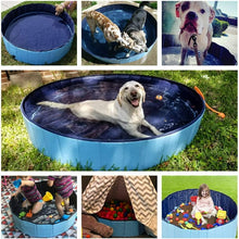 Load image into Gallery viewer, Pet Dog Pool Bath Swimming Tub Kiddie Pool, 48 x 12 inch Collapsible Foldable Portable for Dogs Cats and Kids Blue