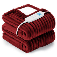 Load image into Gallery viewer, Electric Heated Blanket - 62"x84" Heating Blanket with 4 hours Auto-off, 6 Level Over-heat Protection, Soft Flannel, Electric Blanket ETL/FCC Certification