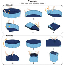 Load image into Gallery viewer, Pet Dog Pool Bath Swimming Tub Kiddie Pool, 48 x 12 inch Collapsible Foldable Portable for Dogs Cats and Kids Blue