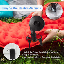 Load image into Gallery viewer, Cowin Electric Air Pump Portable Quick-Fill Pump 110V AC / 12V with 3 Nozzles Perfect Inflator/Deflator Pumps for Outdoor Camping, Inflatable Cushions, Air Mattress Beds, Boats, Swimming Ring, Black