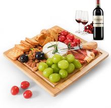 Load image into Gallery viewer, Yibidys Charcuterie Boards Cheese Board Set, Small Charcuterie Board Bamboo Cheese Board with Slide-Out Drawer, House Warming Gifts New Home, Wedding Gifts for Couple, Bridal Shower Gift