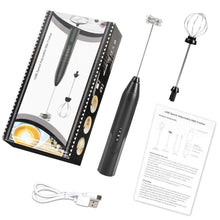 Load image into Gallery viewer, Mighty Rock Electric Milk Frother Handheld Milk Foamer with Coffee Frother 3 Speeds Milk Whisk 2 in 1 Egg Beater Perfect for Coffee, Latte, Cappuccino, Black