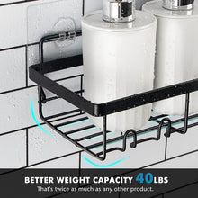 Load image into Gallery viewer, 2-Pack Shower Caddy Shelf Organizer Rack, No Drilling Traceless Adhesive Shower Wall Shelves, Rustproof Bathroom Shower Storage Organizer, Black