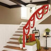 Load image into Gallery viewer, Movsou 1 Pcs 50 Feet Red Christmas Tinsel Garlands, Red Metallic Twist Garland Hanging Garland Ornaments, for Christmas Tree Party Supplies, Indoor and Outdoor Decoration