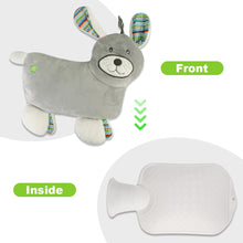 Load image into Gallery viewer, Silensys Rubber Hot Water Bottle with Cute Stuffed Animal Cover 800ml Warm Water Bag for Relieve Pain Warmer Menstrual Pain Puppy