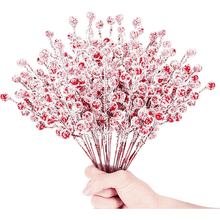 Load image into Gallery viewer, Swfoer 24 Pack Artificial Red Berry Picks for Christmas Tree Wreath DIY Wedding Winter Decor