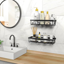 Load image into Gallery viewer, 2-Pack Shower Caddy Shelf Organizer Rack, No Drilling Traceless Adhesive Shower Wall Shelves, Rustproof Bathroom Shower Storage Organizer, Black