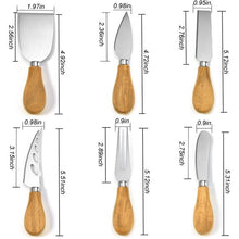 Load image into Gallery viewer, Swfoer Cheese Knives Set Cheese Spreader Slicer Cheese Cutter Cheese Fork Cheese Spreading Knife for Charcuterie Boards Cutlery Gift Set 6 Pieces Cheese Knife Utensils Set
