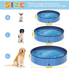 Load image into Gallery viewer, Pet Dog Pool Bath Swimming Tub Kiddie Pool, 48 x 12 inch Collapsible Foldable Portable for Dogs Cats and Kids Blue