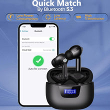 Load image into Gallery viewer, True Wireless Bluetooth Earbuds with Smart LED Display Charging Case , Bluetooth 5.0 Earbuds in-Ear TWS Stereo Headphones, IPX7 Waterproof in Ear Earphones, Black