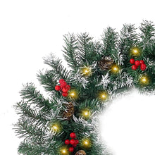 Load image into Gallery viewer, COWIN 2 Pcs 6ft Pre-Lit Christmas Garland, with 40 Waterproof LED Light and Pine Cones and Berries, Battery Operated Garland 200 Branches Christmas Decoration for Xmas Holiday & Party
