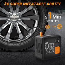 Load image into Gallery viewer, Portable Air Compressor Tire Inflator 12000mAh and Max 150PSI Air Pump for Truck Tires Dual Barrel Corded and Cordless