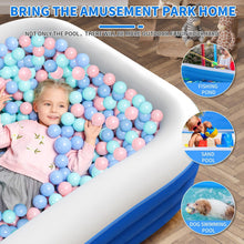 Load image into Gallery viewer, Cowin Inflatable Swimming Pool for Kids Adults, 120" x 72" x 22" Blow up Pool, Family Inflatable Swimming Pools for Backyard, Blue