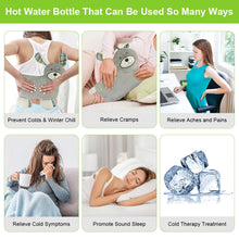 Load image into Gallery viewer, Silensys Rubber Hot Water Bottle with Cute Stuffed Animal Cover 800ml Warm Water Bag for Relieve Pain Warmer Menstrual Pain Puppy