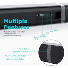Load image into Gallery viewer, Sound Bars for TV, Bluetooth Soundbar for TV, 50W TV Sound Bar with 4 Drivers and Remote Control, Home Audio TV Speakers Sound Bar with ARC/Optical/AUX Connect