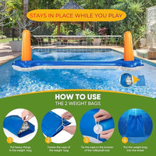 Load image into Gallery viewer, Pool Volleyball Net Basketball Hoop Inflatable Pool Floats Toys Swimming Water Games for Adults and Kids,Orange