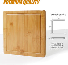 Load image into Gallery viewer, Yibidys Charcuterie Boards Cheese Board Set, Small Charcuterie Board Bamboo Cheese Board with Slide-Out Drawer, House Warming Gifts New Home, Wedding Gifts for Couple, Bridal Shower Gift
