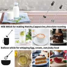 Load image into Gallery viewer, Mighty Rock Electric Milk Frother Handheld Milk Foamer with Coffee Frother 3 Speeds Milk Whisk 2 in 1 Egg Beater Perfect for Coffee, Latte, Cappuccino, Black