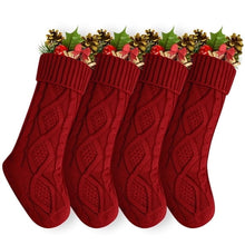 Load image into Gallery viewer, Movsou 4PACK Christmas Stockings, Knitted Stocking for Holiday Christmas Party Family Decorations (Red )