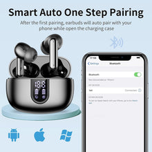 Load image into Gallery viewer, Wireless Earbuds Bluetooth Headphones, with LED Display Charging Case, Waterproof In-Ear Earphones with Mic for iPhone /Android /PC /Laptop, Black