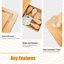 Load image into Gallery viewer, Yibidys Charcuterie Boards Cheese Board Set, Small Charcuterie Board Bamboo Cheese Board with Slide-Out Drawer, House Warming Gifts New Home, Wedding Gifts for Couple, Bridal Shower Gift