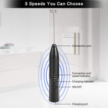 Load image into Gallery viewer, Mighty Rock Electric Milk Frother Handheld Milk Foamer with Coffee Frother 3 Speeds Milk Whisk 2 in 1 Egg Beater Perfect for Coffee, Latte, Cappuccino, Black