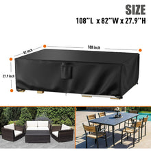 Load image into Gallery viewer, Patio Furniture Covers Waterproof Outdoor Couch Sectional Sofa Set Cover Rectangular Table Chairs Cover 126 inch L x 63 inch W x 28 inch