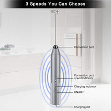 Load image into Gallery viewer, Uncahome Milk Frother Wand Drink Mixer - Handheld Milk Frother Electric Whisk - Easy-Clean Stainless Steel Frother Wand & Mini Blender - Electric Coffee Frother for Milk Coffee Lattes