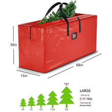 Load image into Gallery viewer, COWIN Christmas Tree Storage Bag Storage Container Fits up to 9 ft Disassembled Tree Zippered Bag with Carry Handles 65" x 15" x 30" Red