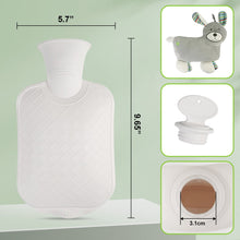 Load image into Gallery viewer, Silensys Rubber Hot Water Bottle with Cute Stuffed Animal Cover 800ml Warm Water Bag for Relieve Pain Warmer Menstrual Pain Puppy