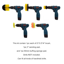 Load image into Gallery viewer, Power Scrubber Drill Brush Bathroom Cleaning Kit, with Pad Sponge and Extend Attachment, 12 Pcs Drill Brush Attachment Set, for Cleaning - Bathroom, Kitchen