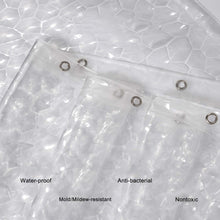 Load image into Gallery viewer, EVA Shower Curtain Liner Waterproof 3D Water Cube Clear Bathroom Shower Curtains 78" x 72" No Chemical Smell Extra Long for Shower Stall Bathtubs
