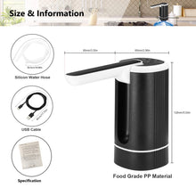 Load image into Gallery viewer, Uncahome Water Pump for 5 Gallon Bottle, Rechargeable Portable Electric Water Bottle Dispenser, Foldable Automatic Water Jug Pump for for Home, Office & Camping (Black)