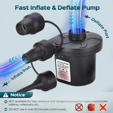 Load image into Gallery viewer, Swtroom Air Pump with 3 Nozzles Electric Air Pump Portable Quick-Fill Inflator Pumps for Air Mattress Beds, Airbed, Inflatable Pool Float, Black