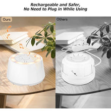 Load image into Gallery viewer, White Noise Sound Machine, Portable Sleep Therapy for Adults, Baby, Home, Office & Travel with 9 Relaxing Natural Sounds, Auto-Off Timer, Night Light, Rechargeable Battery & Volume Control