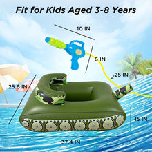 Load image into Gallery viewer, Pool Floats Tank Kids Pool Toys with Squirt Gun Inflatable Ride-on for Toddlers Kids Aged 3 4 5 6 7 8 Years