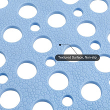 Load image into Gallery viewer, Bathroom Non Slip Shower Mat, 30L x 17W Inch Super Soft PVC Bath Mat with Suction Cup, Soft Bathroom Mat with Drain Hole, Blue