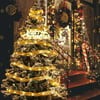 Load image into Gallery viewer, Funsmile 2 Pack Gold Christmas Ribbon Fairy Lights,100 LED 16ft Lights Fairy Strings Lights, Ribbon Bows Lights for Weddings New Year Christmas Tree Decorations