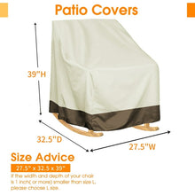 Load image into Gallery viewer, 2 Pcs Outdoor Rocker Patio Chair Cover, 420D Waterproof, Furniture Protector Weather & UV Resistant, Beige