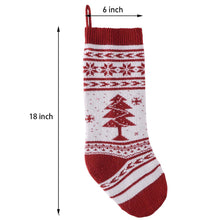 Load image into Gallery viewer, COWIN 4 Pieces 18" Knit Christmas Stockings Reindeer Christmas Tree Snowflakes Knitted Stocking Christmas Ornaments Hanging Rustic Stocking Decorations Tree
