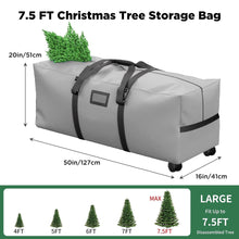 Load image into Gallery viewer, COWIN Rolling Christmas Tree Storage Bag, Fits Up to 7.5 ft Christmas Trees, 600D Oxford Fabric Christmas Tree Bag with 2 Swivel Wheels, Gray