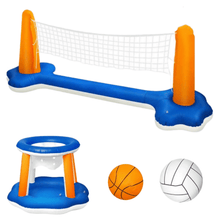 Load image into Gallery viewer, Pool Volleyball Net Basketball Hoop Inflatable Pool Floats Toys Swimming Water Games for Adults and Kids,Orange