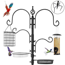 Load image into Gallery viewer, Aedavey 4-Hook Bird Feeding Station Bird Feeding Station Kit 92 Inches Steel Tall Bird Feeder Poles with Bird Bath, Mesh Tray Suet Feeder