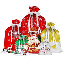 Load image into Gallery viewer, COWIN Christmas Drawstring Gift Bags Assorted Sizes, 34Pack Bulk Holiday Wrapping Bags, Reusable Xmas Presents Bags, Suitable as Favor & Goody Bags in Small/Medium/Large/Extra Large/Huge Sizes