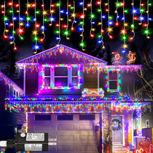Load image into Gallery viewer, Christmas Icicle Lights String Lights 34ft 400 LED 8 Modes Waterproof Timer for Holiday Party Wedding, Multicolor