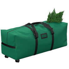 Load image into Gallery viewer, COWIN Rolling Christmas Tree Storage Bag, Fits Up to 7.5 ft Christmas Trees, with 2 Swivel Wheels and Reinforced Carry Handles, 600D Oxford Fabric Christmas Tree Bag, Green